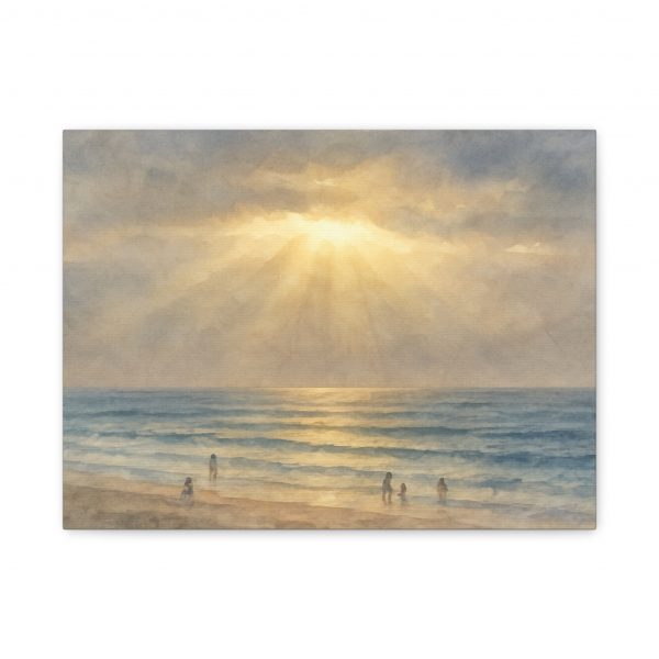 Golden Hour at Aglou Beach — Watercolor