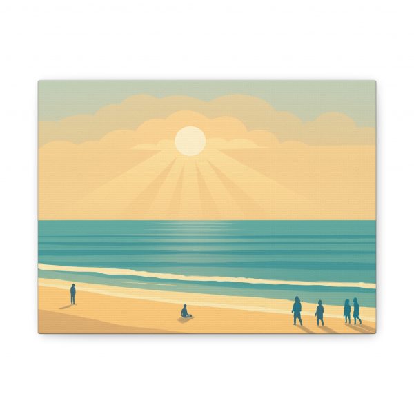 Golden Hour at Aglou Beach — Minimalist Flat Art