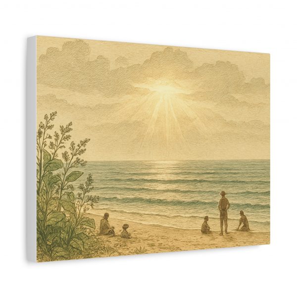 Golden Hour at Aglou Beach — Botanical Illustration