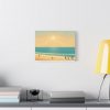 Golden Hour at Aglou Beach — Minimalist Flat Art