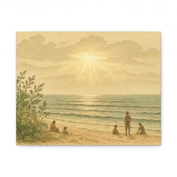 Golden Hour at Aglou Beach — Botanical Illustration