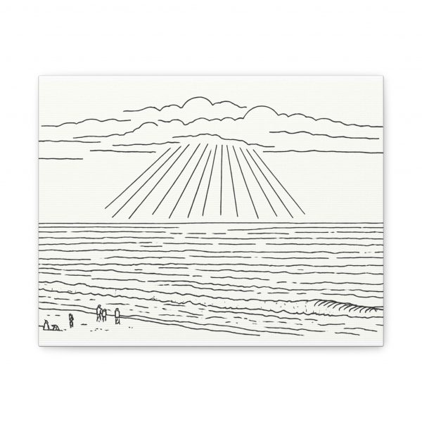 Golden Hour at Aglou Beach — Line Art