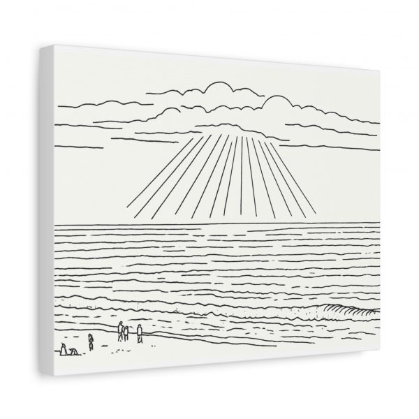 Golden Hour at Aglou Beach — Line Art