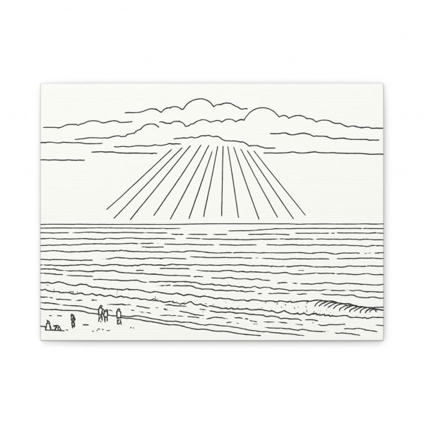 Golden Hour at Aglou Beach — Line Art