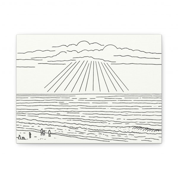 Golden Hour at Aglou Beach — Line Art