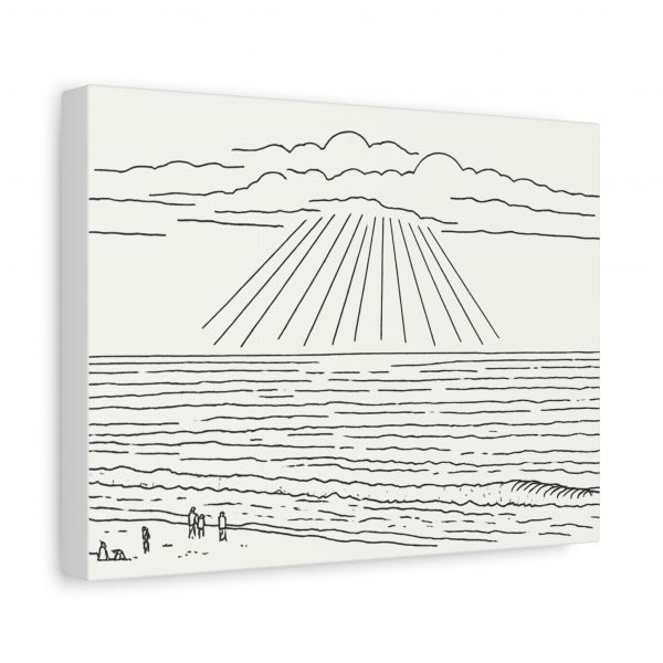 Golden Hour at Aglou Beach — Line Art